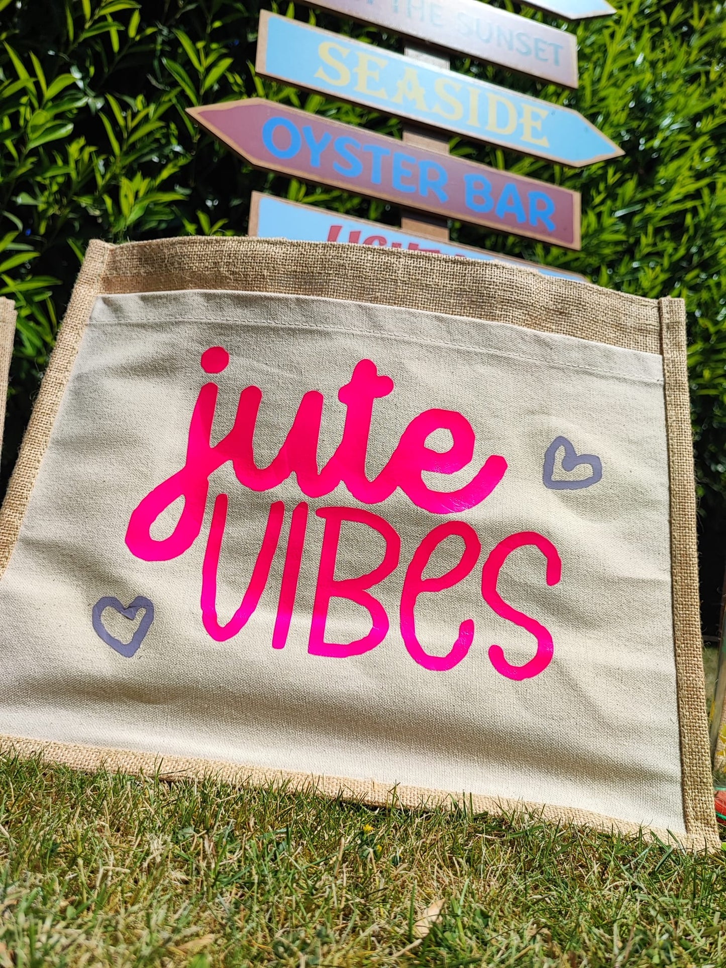Jute Taschen mit Plott 42x33x19