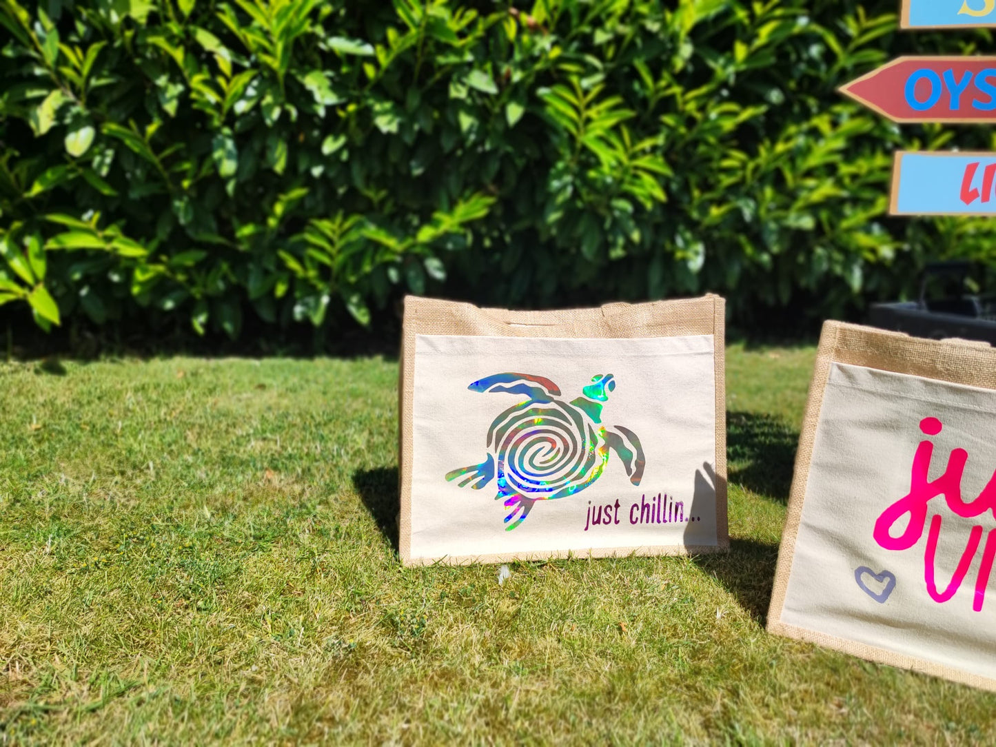Jute Taschen mit Plott 42x33x19