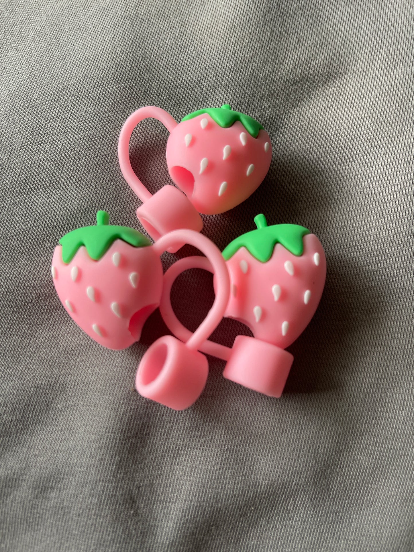Strohhalmtopper Erdbeere Rosa