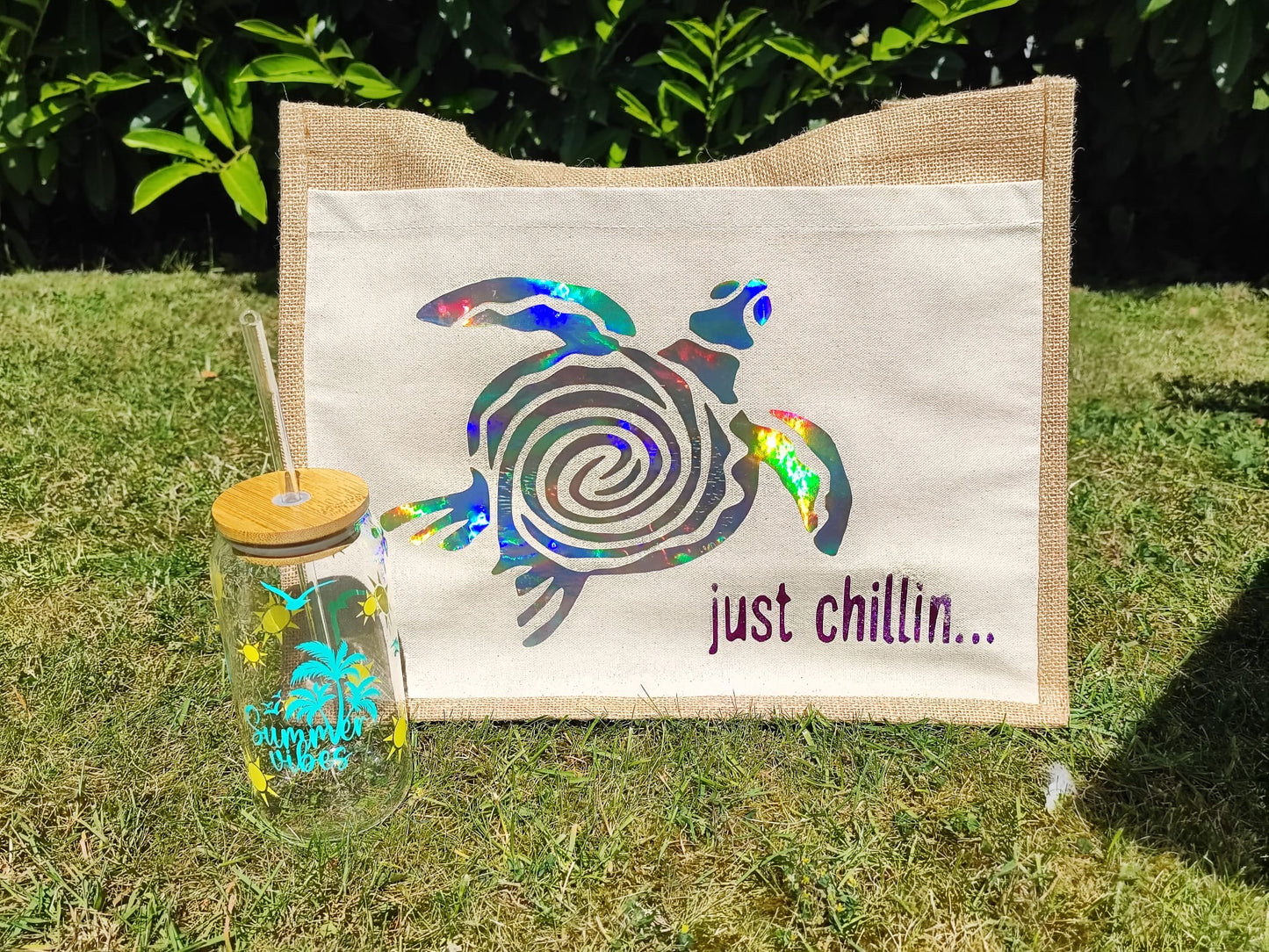 Jute Taschen mit Plott 42x33x19