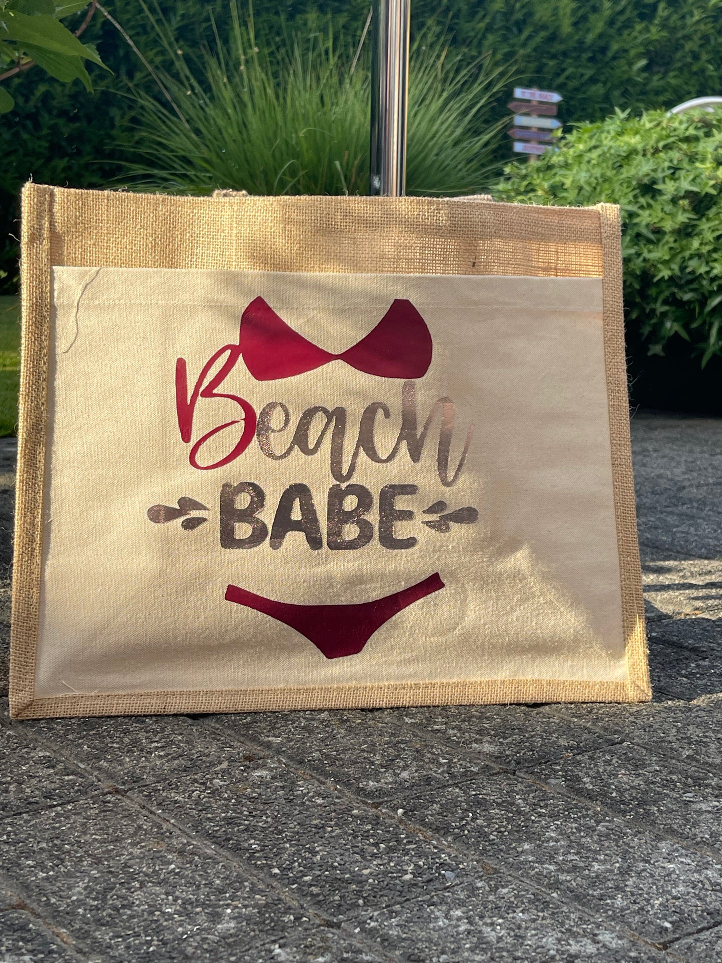 Jute Taschen mit Plott 42x33x19