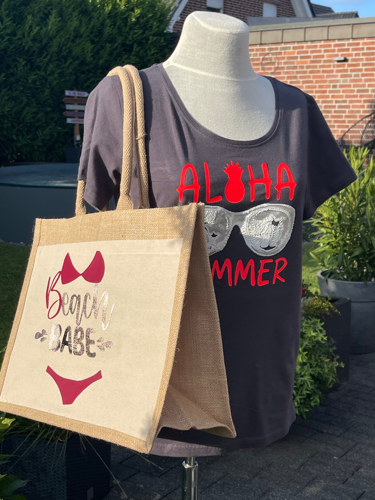Jute Taschen mit Plott 42x33x19 oder Heat Transfer