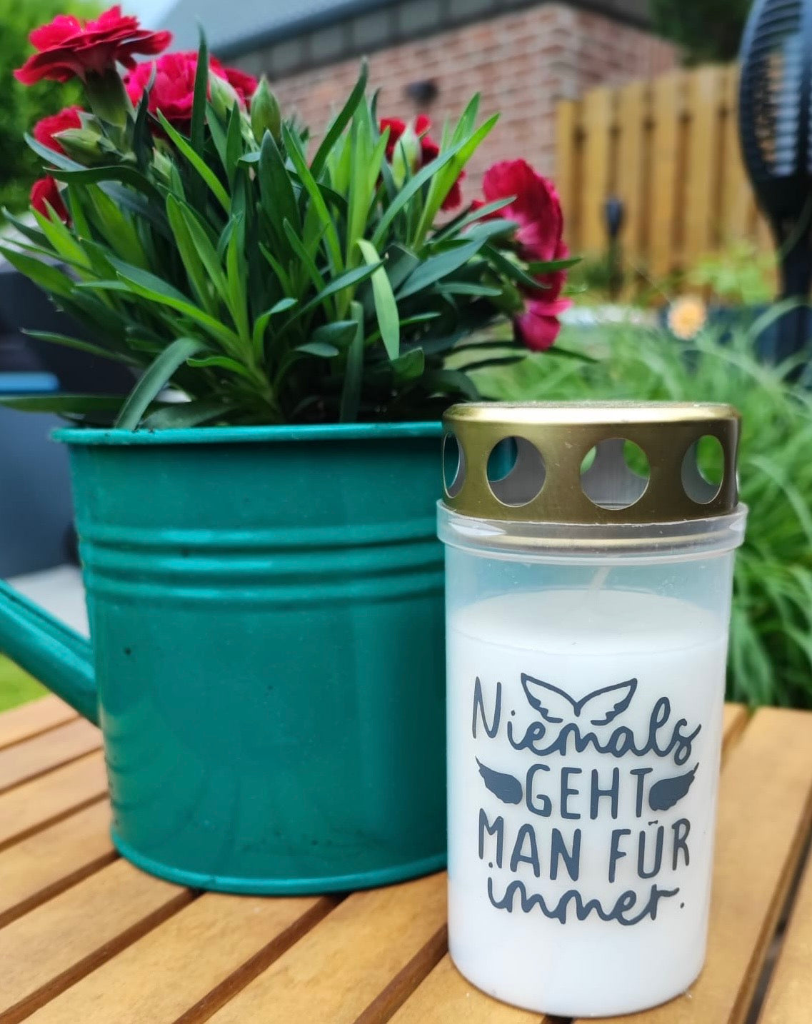 Gedenklichter mit Spruch