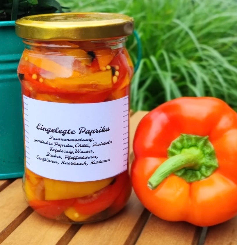 Eingelegte Paprika - knackig & würzig 300 ml