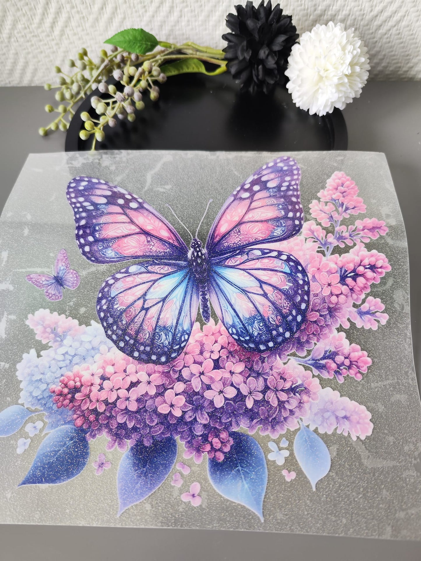 Schmetterlinge und Blumen HeatTransfer 10inch
