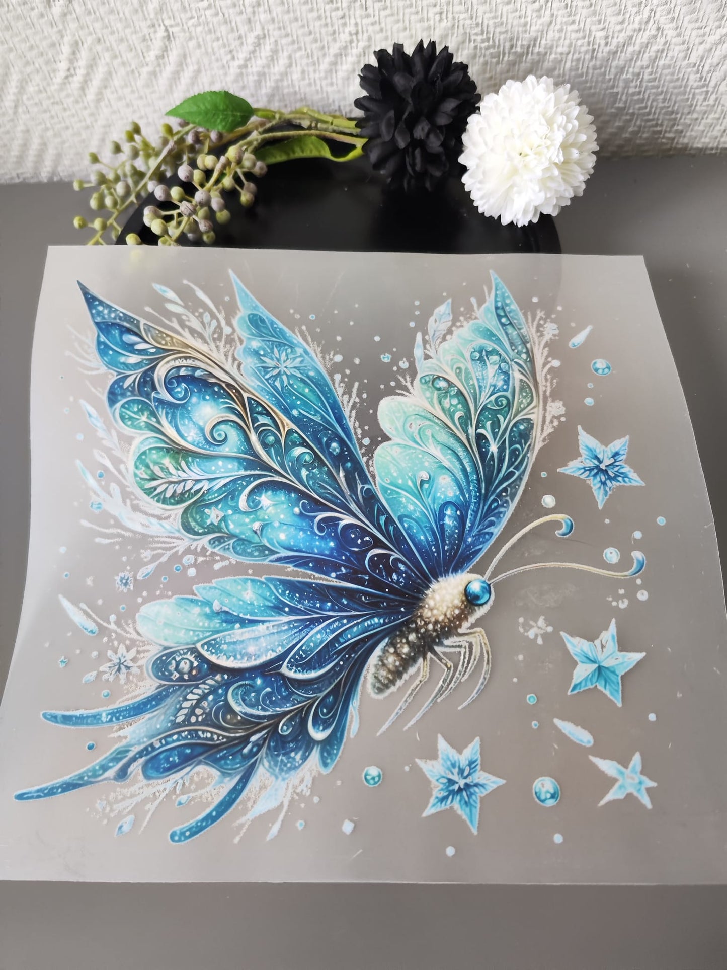 Schmetterlinge und Blumen HeatTransfer 10inch