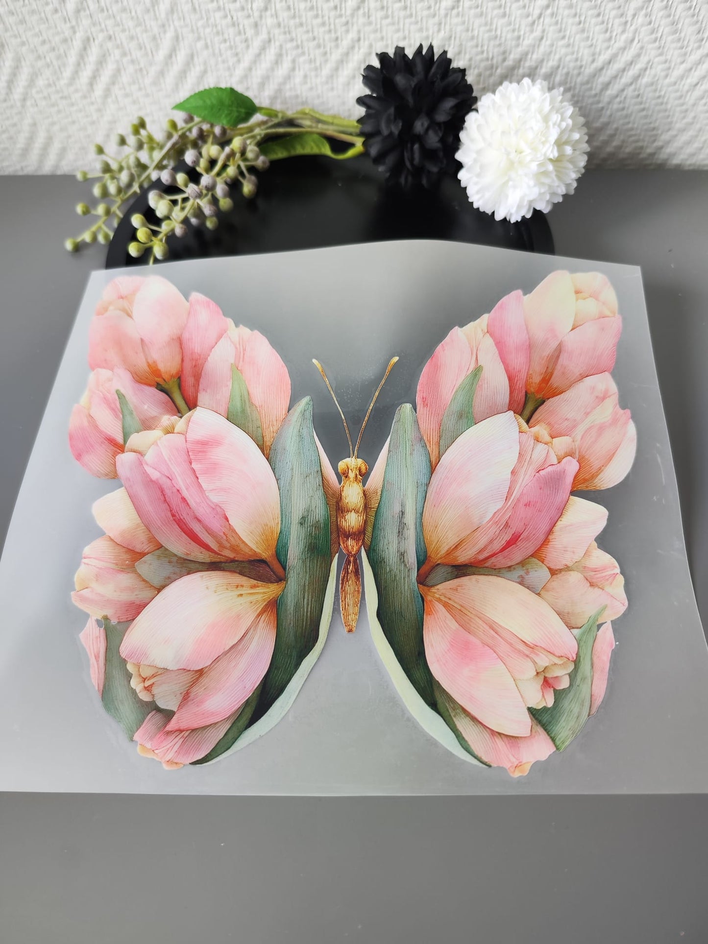 Schmetterlinge und Blumen HeatTransfer 10inch