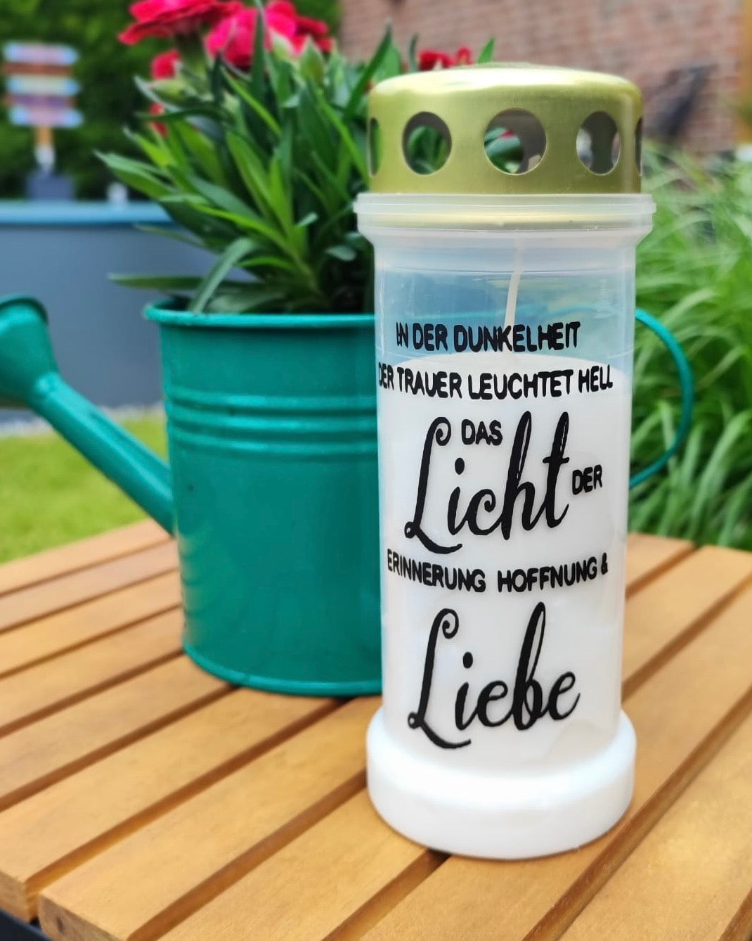 Gedenklichter mit Spruch