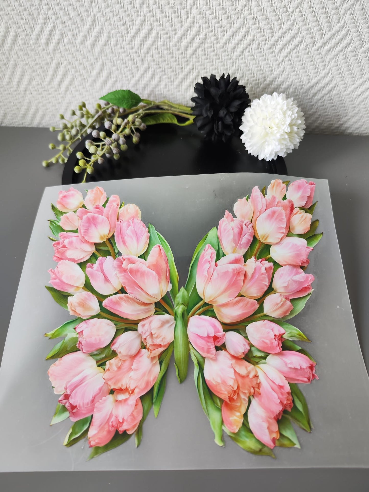 Schmetterlinge und Blumen HeatTransfer 10inch