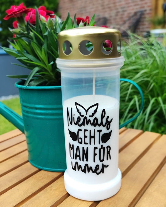 Gedenklichter mit Spruch