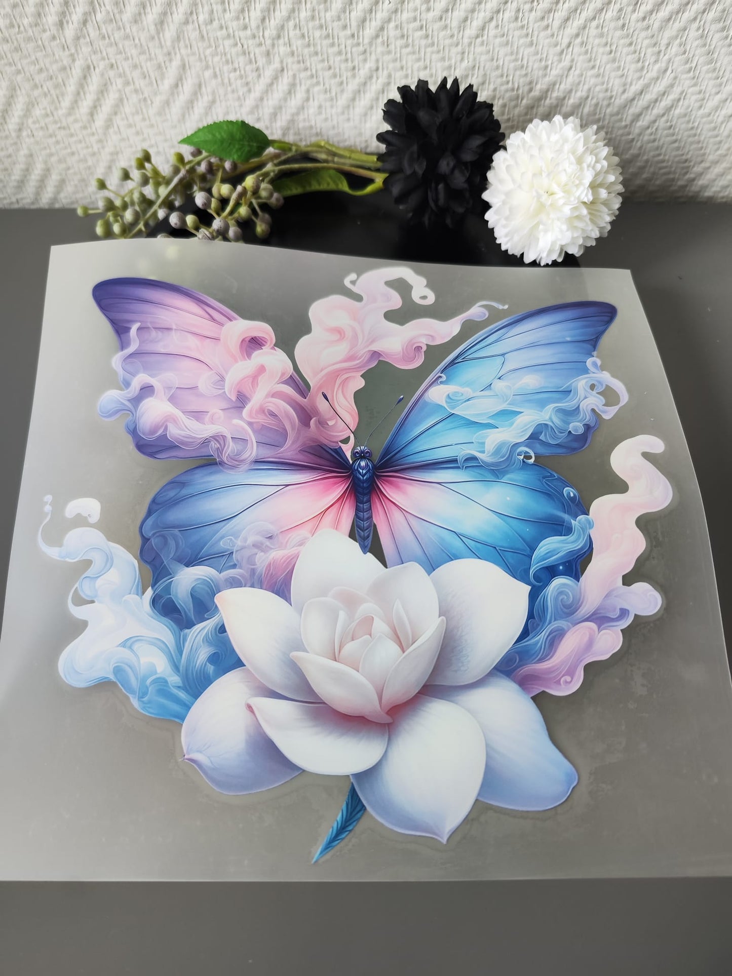 Schmetterlinge und Blumen HeatTransfer 10inch