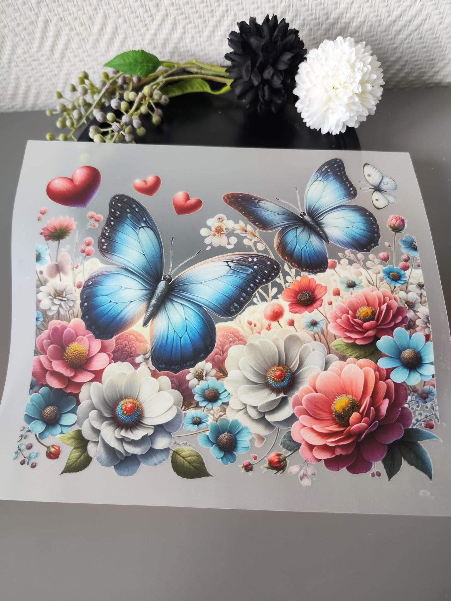 Schmetterlinge und Blumen HeatTransfer 10inch