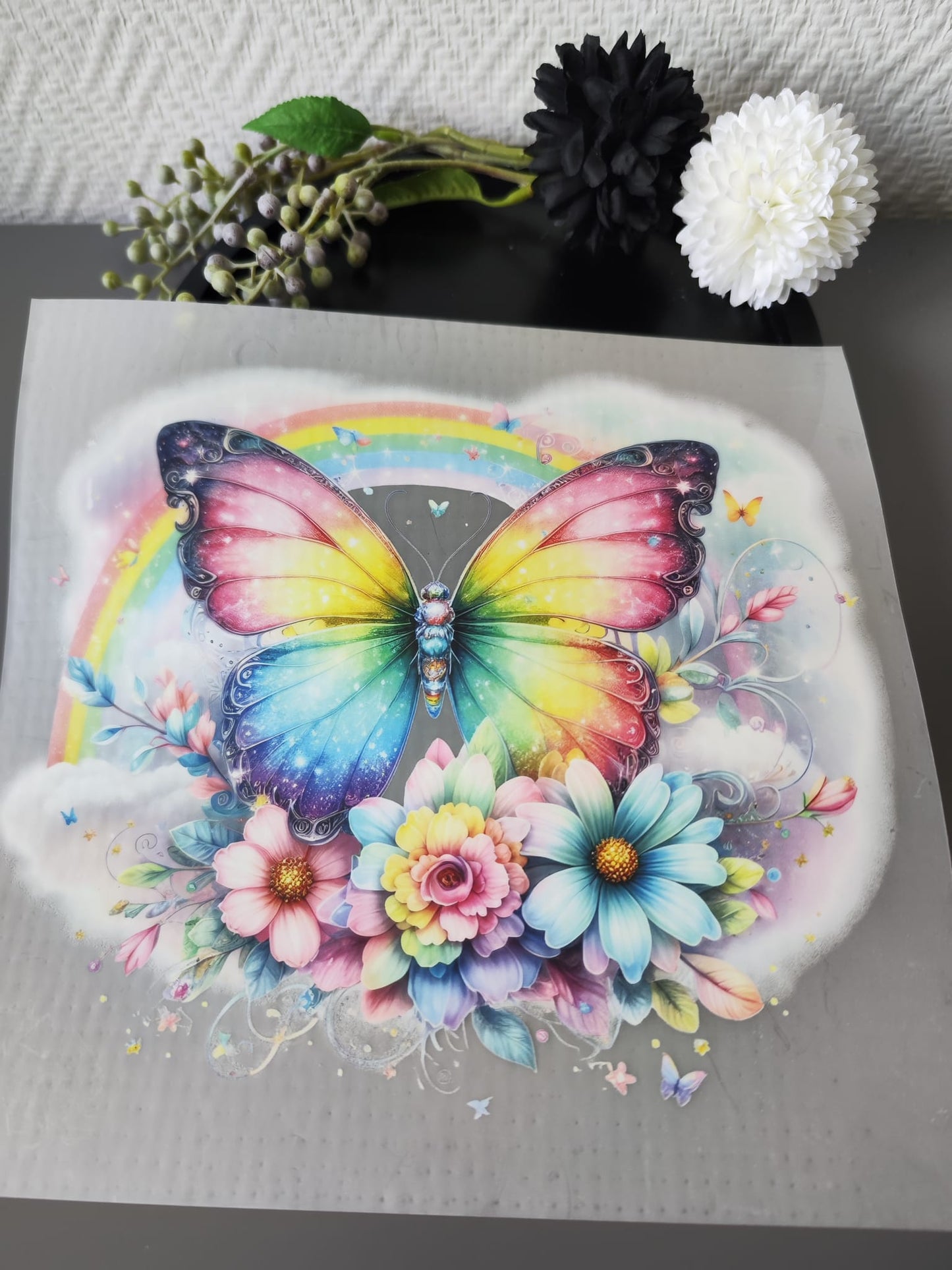 Schmetterlinge und Blumen HeatTransfer 10inch