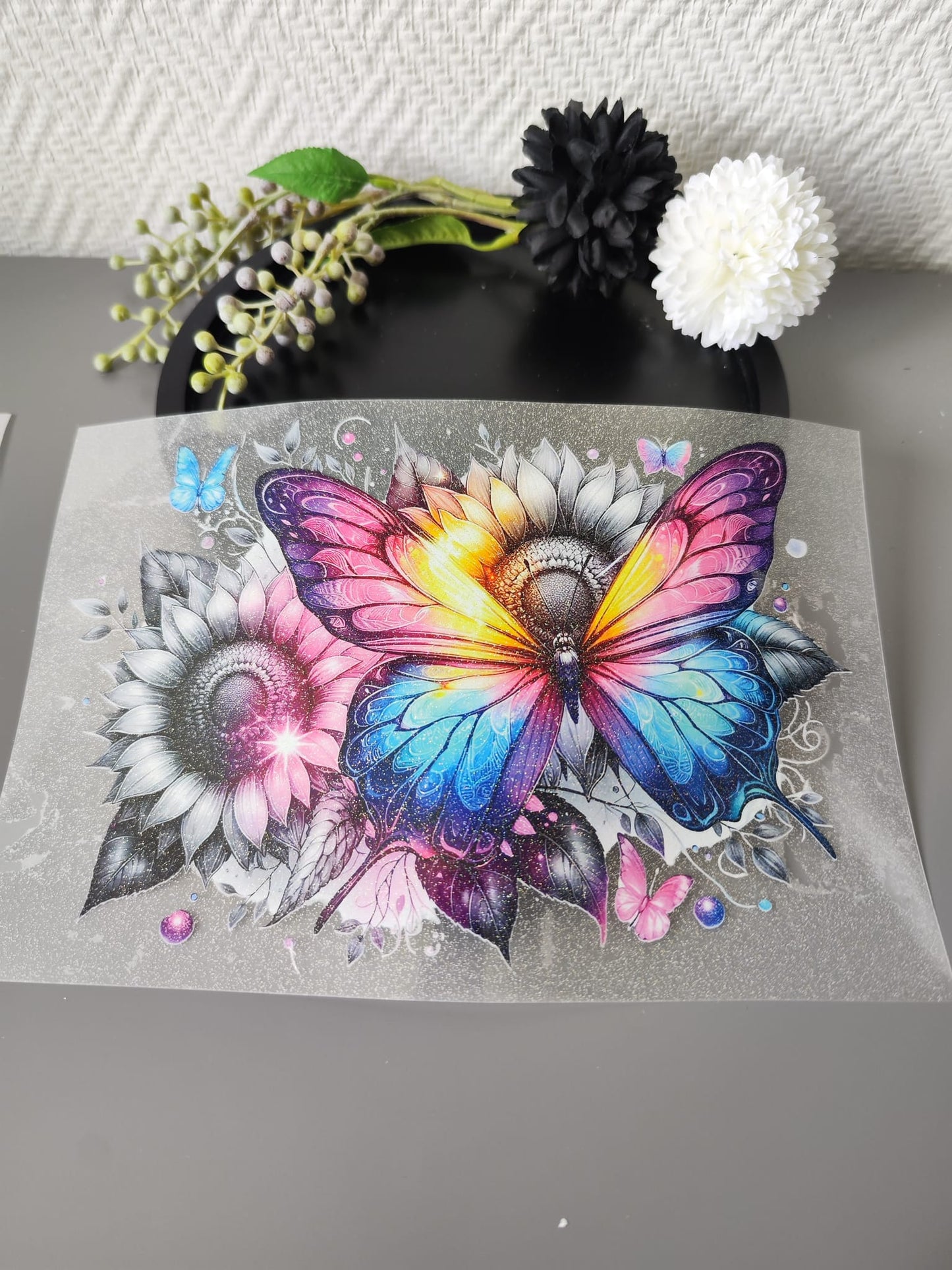 Schmetterlinge und Blumen HeatTransfer 10inch