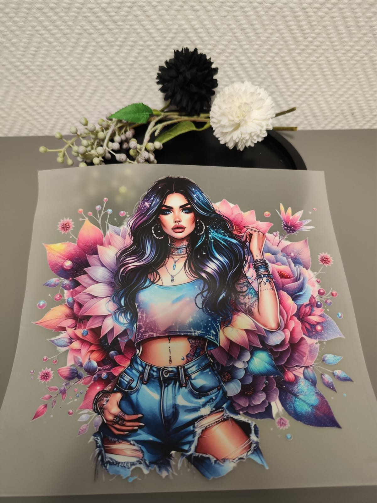 Tattoo Girls Heat Transfer 10 Inch