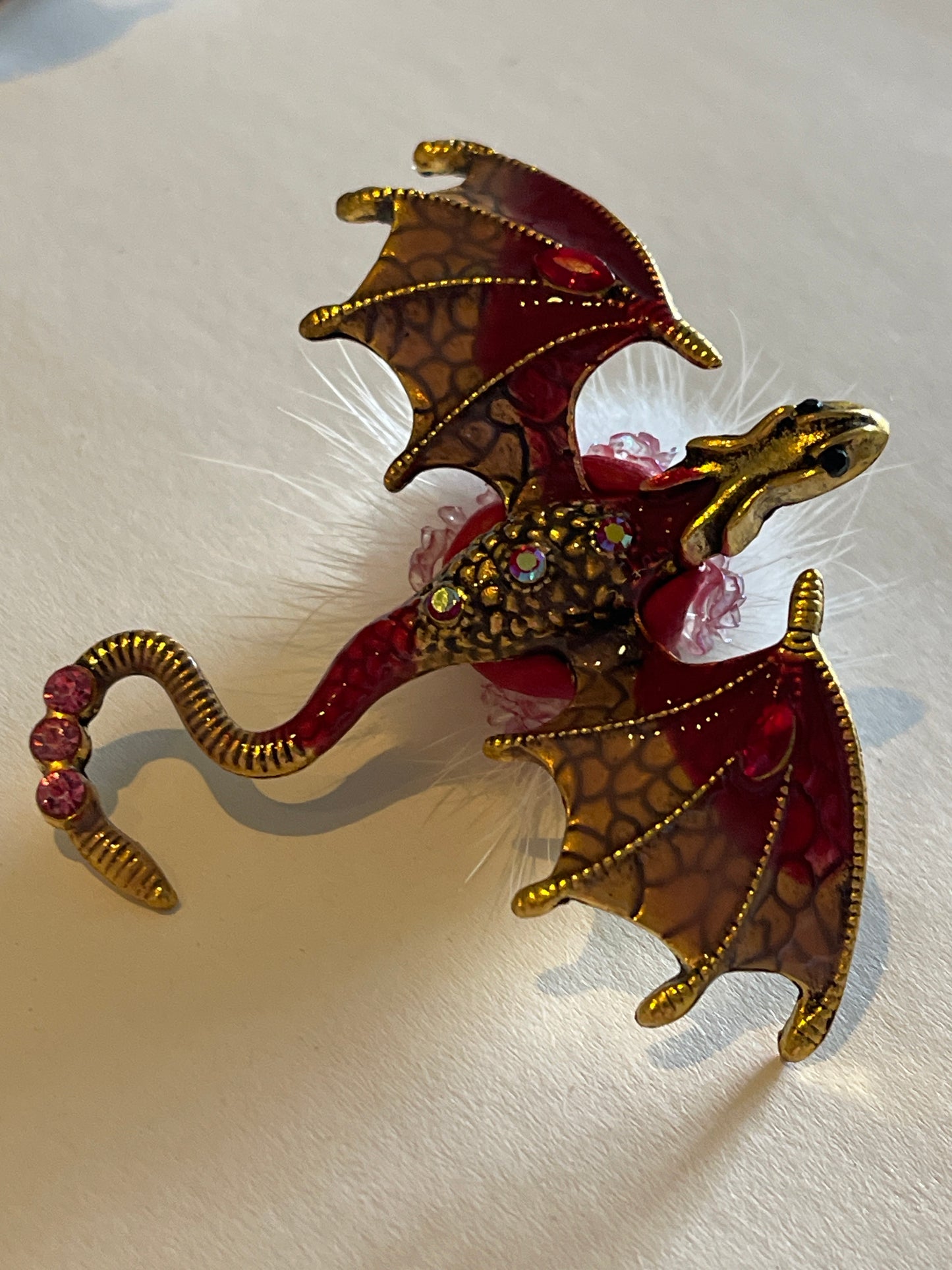 Fantasy Drachen-Anhänger mit Strass | 3D DIY Deko-Charm verschiedene Farben