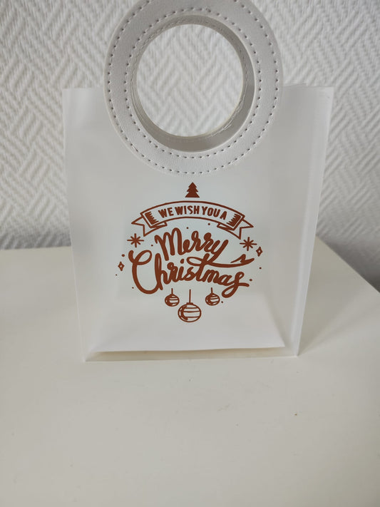 Geschenktasche Matt Kunststoff mit Kunstledergriff 19,5 x 8 x 17