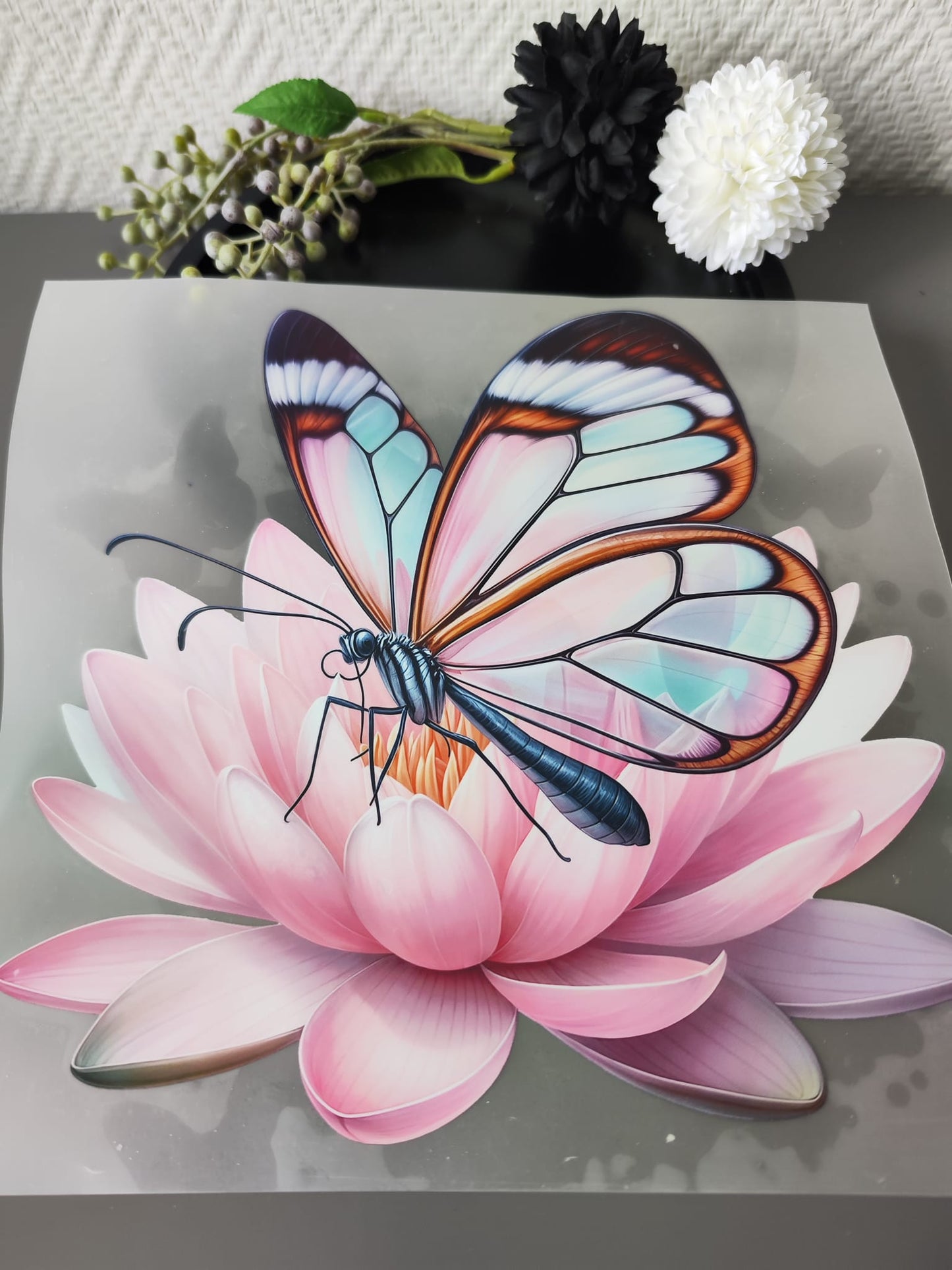 Schmetterlinge und Blumen HeatTransfer 10inch