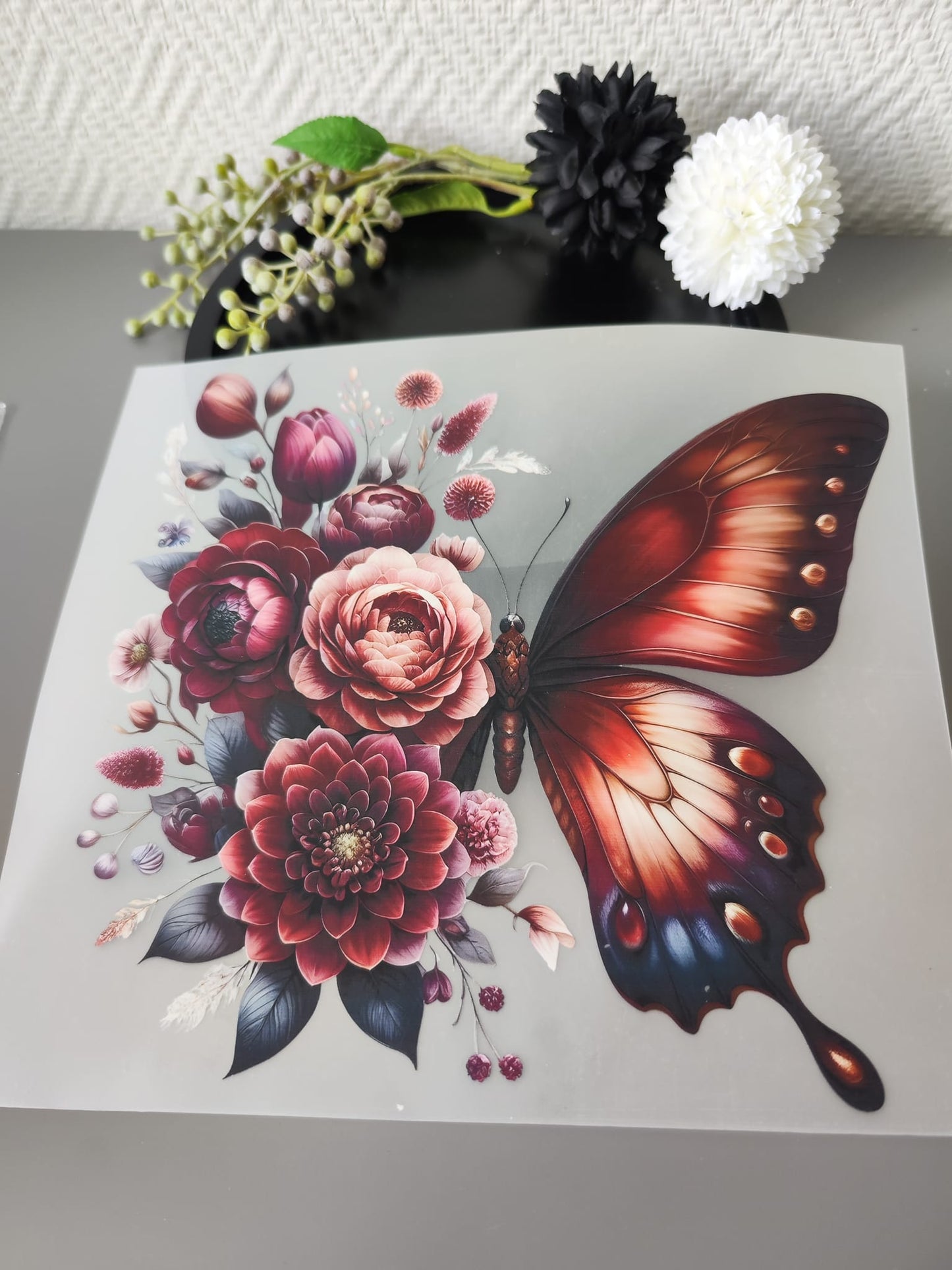 Schmetterlinge und Blumen HeatTransfer 10inch
