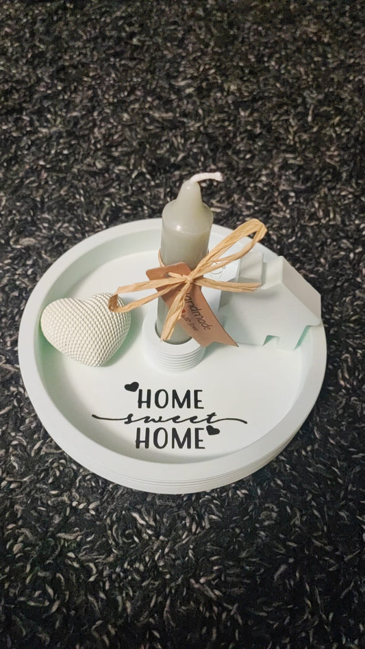 Home sweet Home - Dekoteller mit Herz & Haus