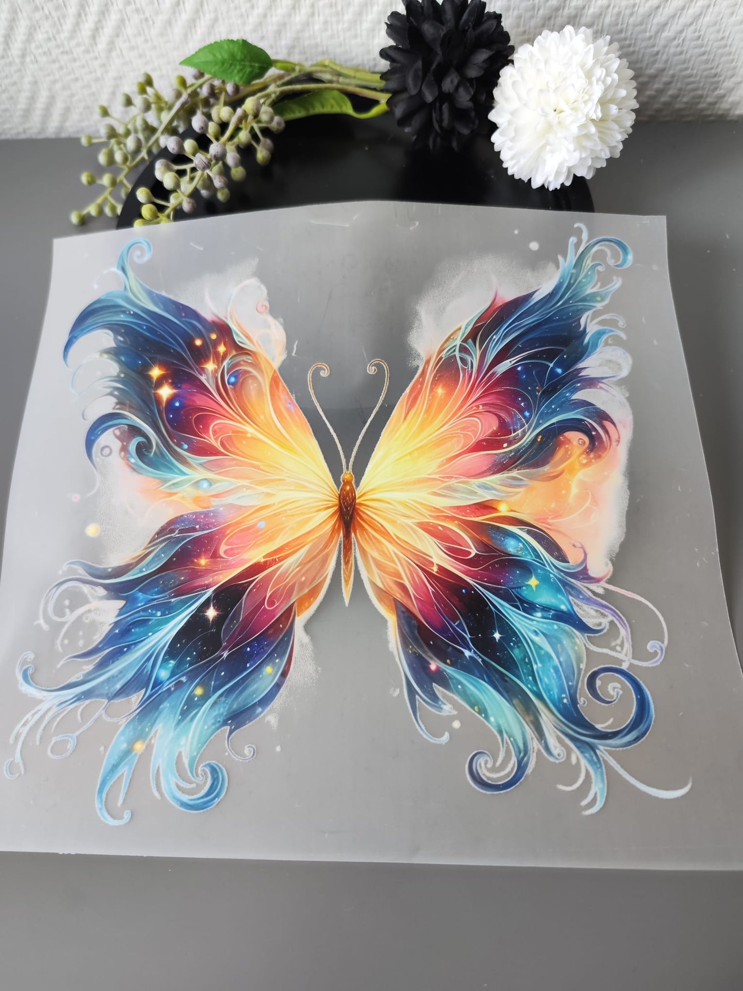 Schmetterlinge und Blumen HeatTransfer 10inch