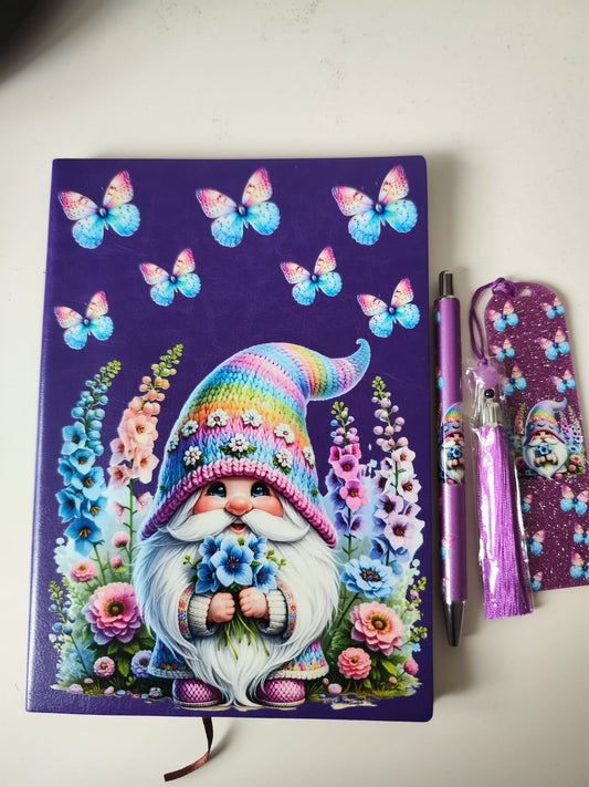 Geschenkset - gebundenes Notizbuch mit Kugelschreiber und Lesezeichen