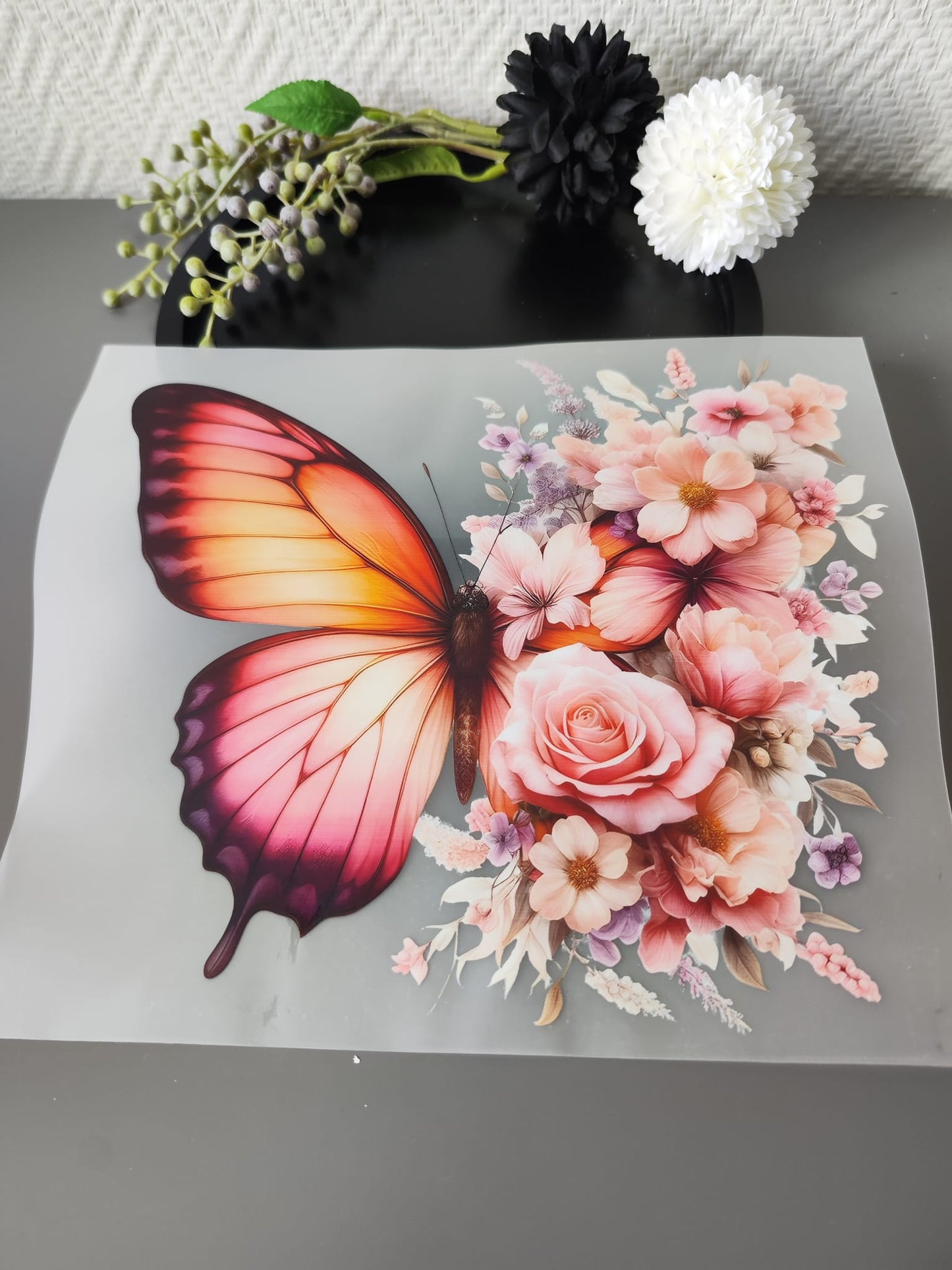 Schmetterlinge und Blumen HeatTransfer 10inch