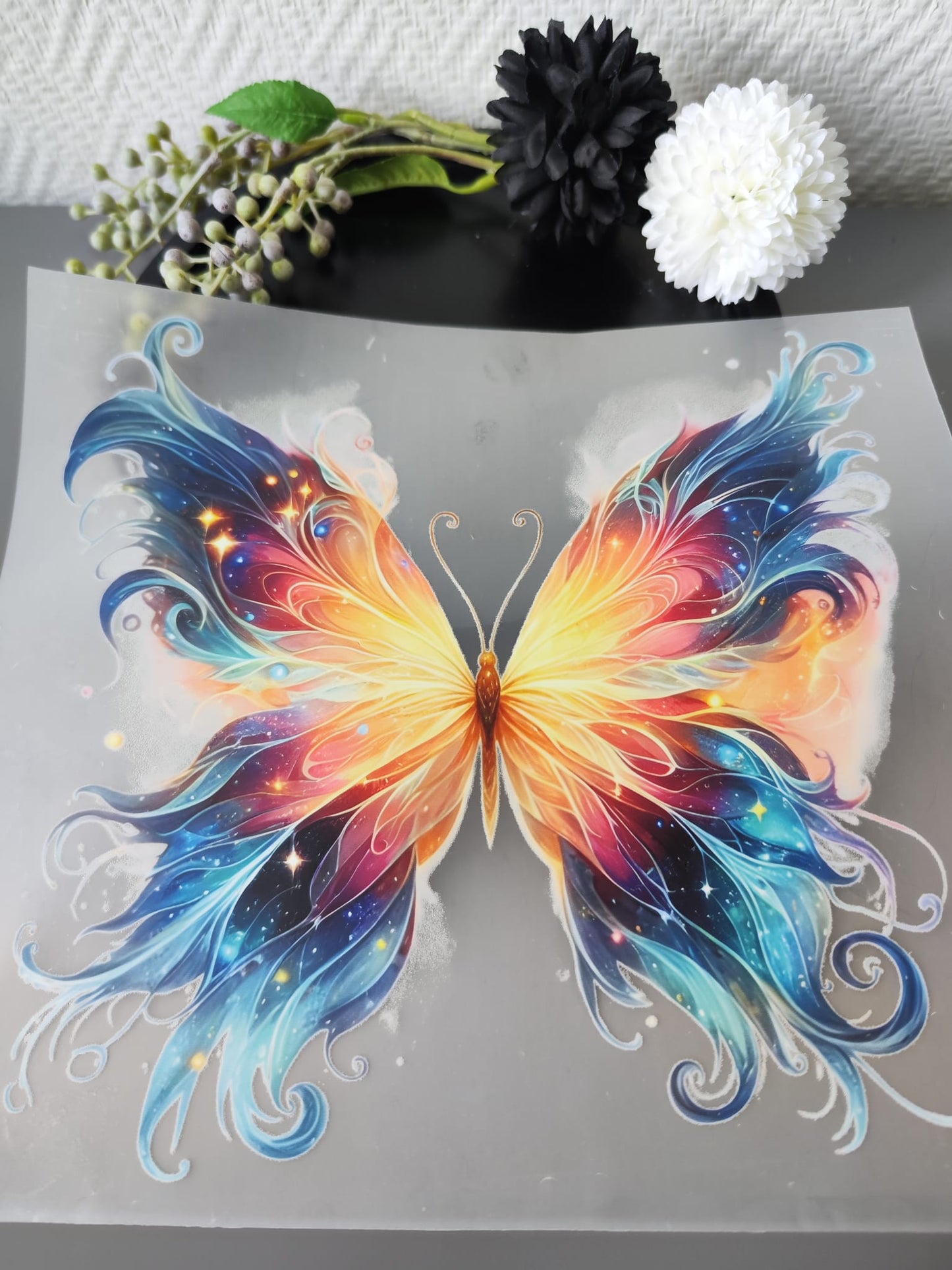 Schmetterlinge und Blumen HeatTransfer 10inch