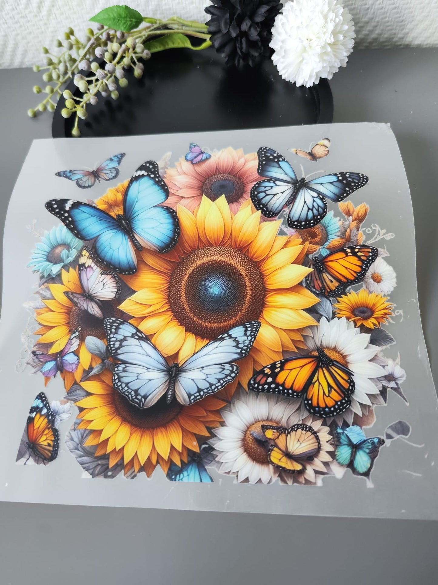 Schmetterlinge und Blumen HeatTransfer 10inch