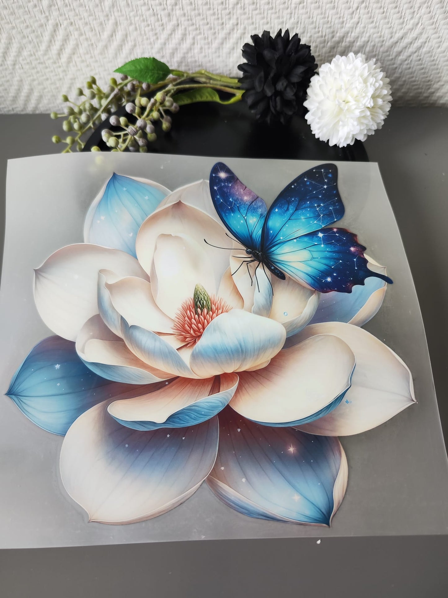 Schmetterlinge und Blumen HeatTransfer 10inch
