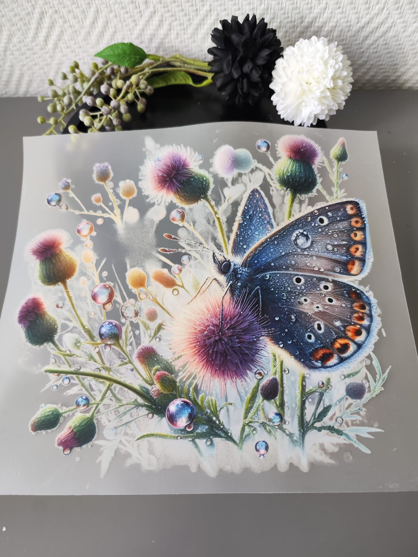 Schmetterlinge und Blumen HeatTransfer 10inch