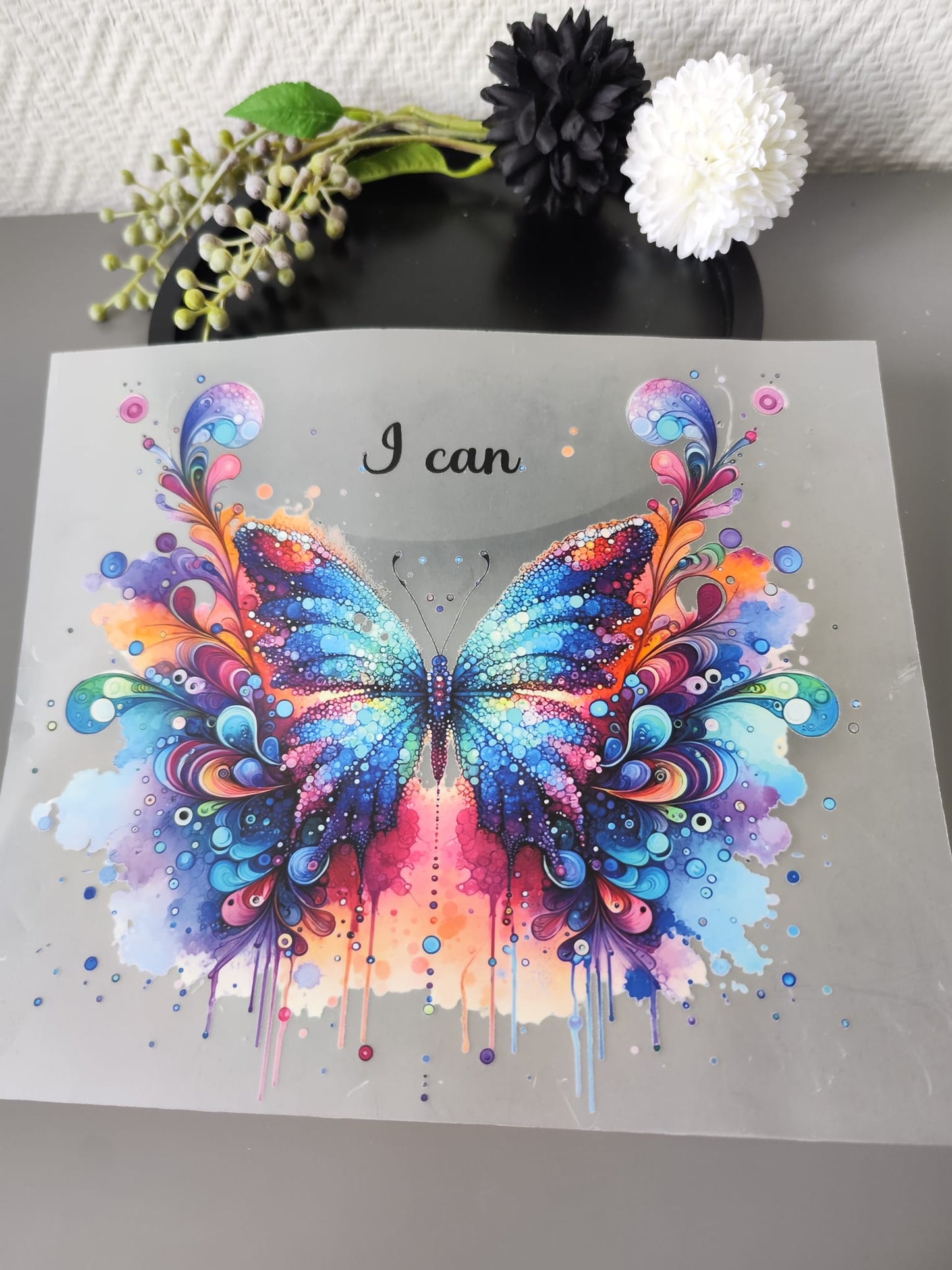 Schmetterlinge und Blumen HeatTransfer 10inch