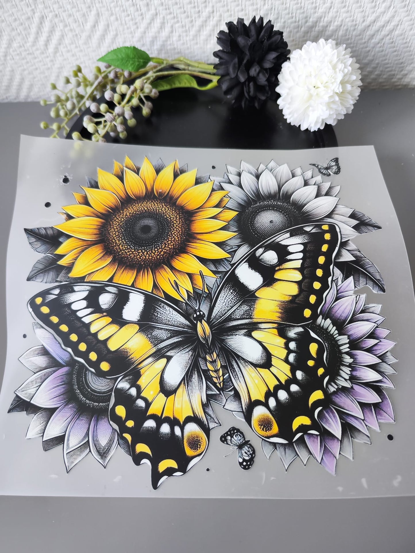 Schmetterlinge und Blumen HeatTransfer 10inch