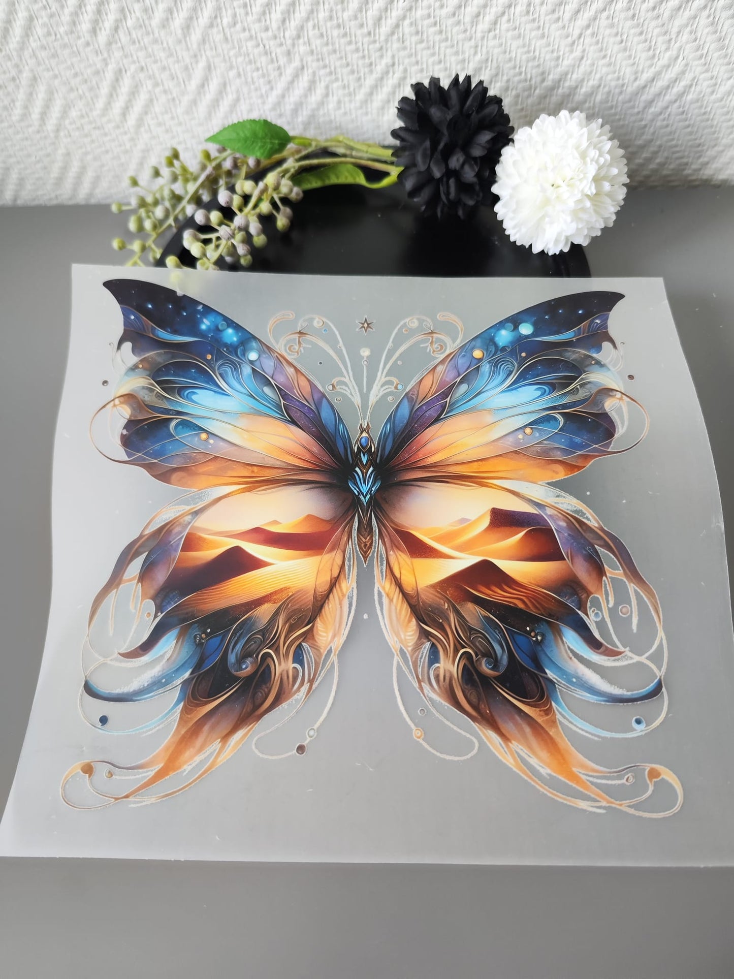 Schmetterlinge und Blumen HeatTransfer 10inch
