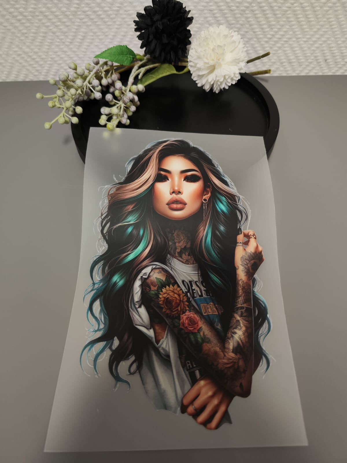 Tattoo Girls Heat Transfer 10 Inch