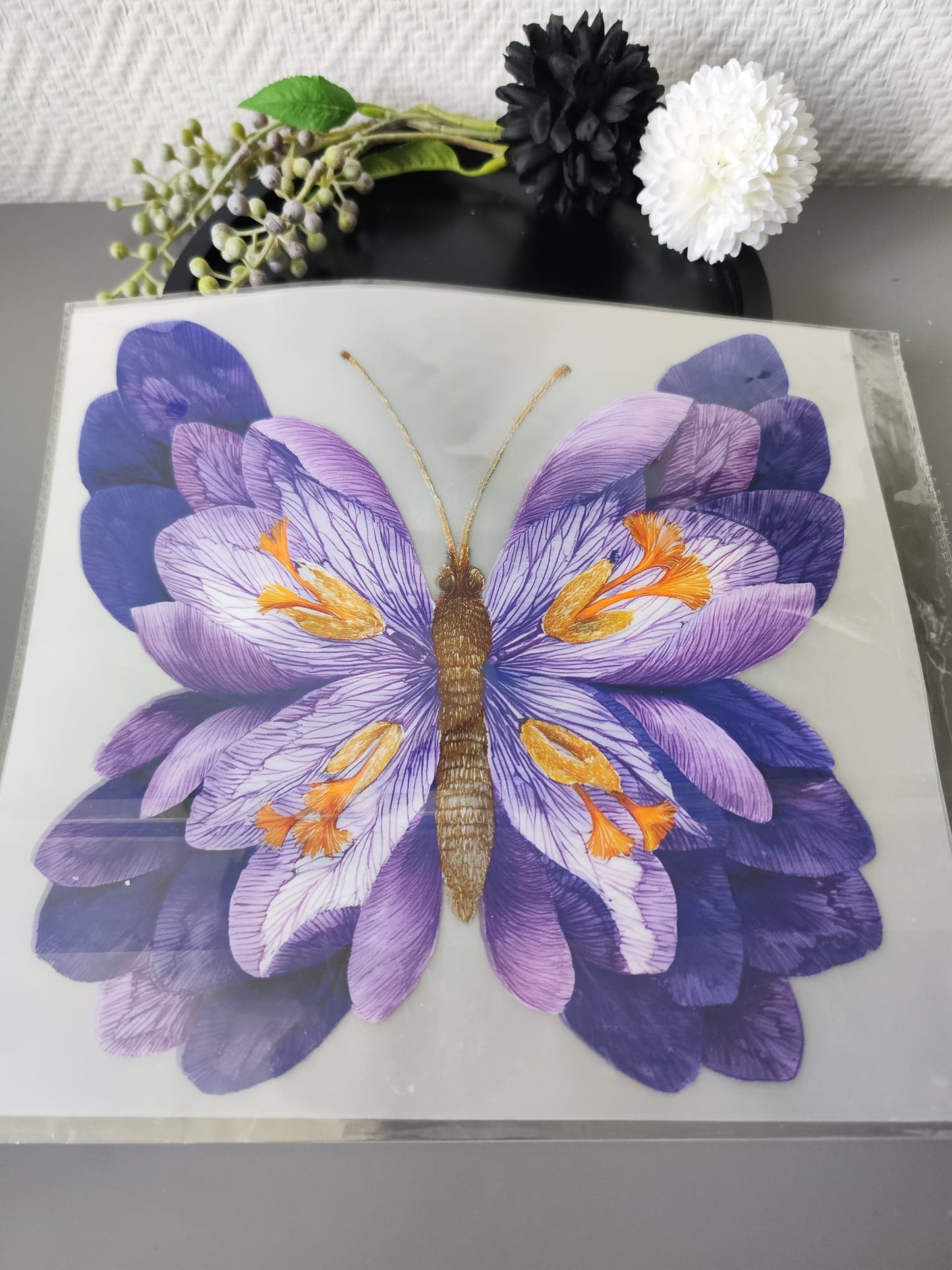Schmetterlinge und Blumen HeatTransfer 10inch