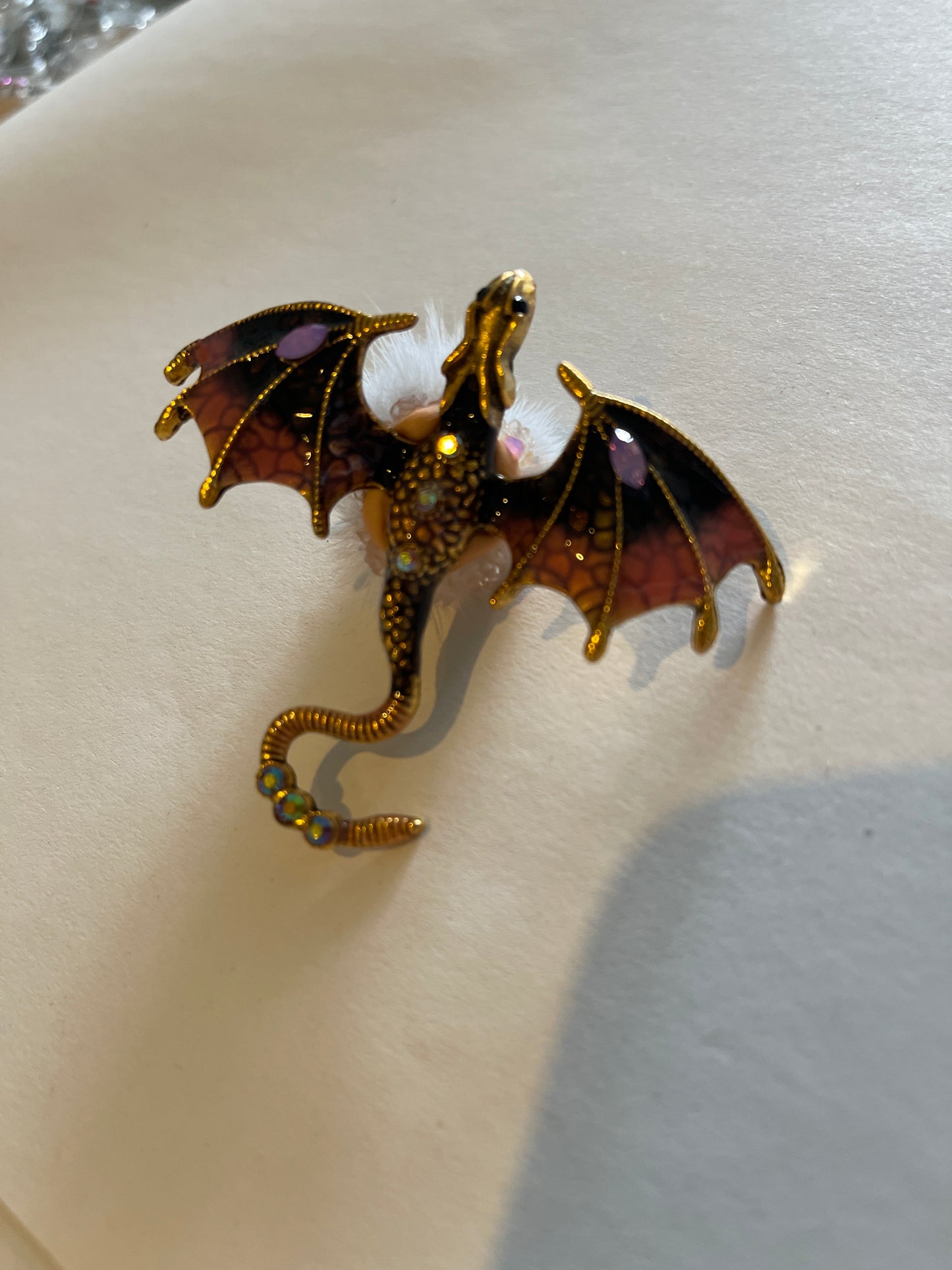 Fantasy Drachen-Anhänger mit Strass | 3D DIY Deko-Charm verschiedene Farben