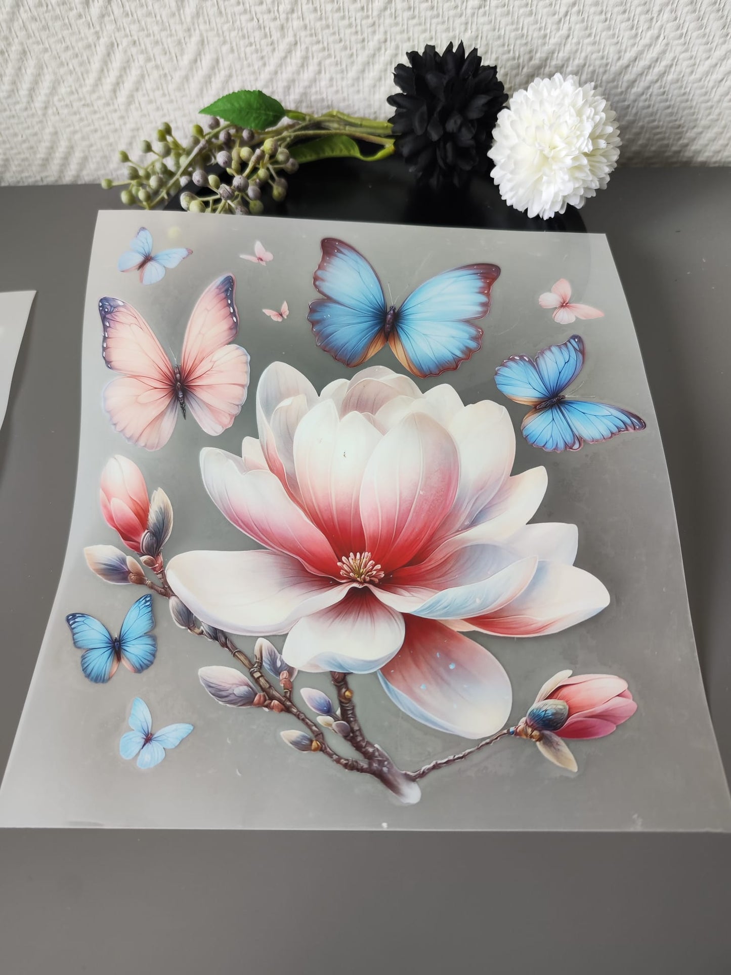 Schmetterlinge und Blumen HeatTransfer 10inch