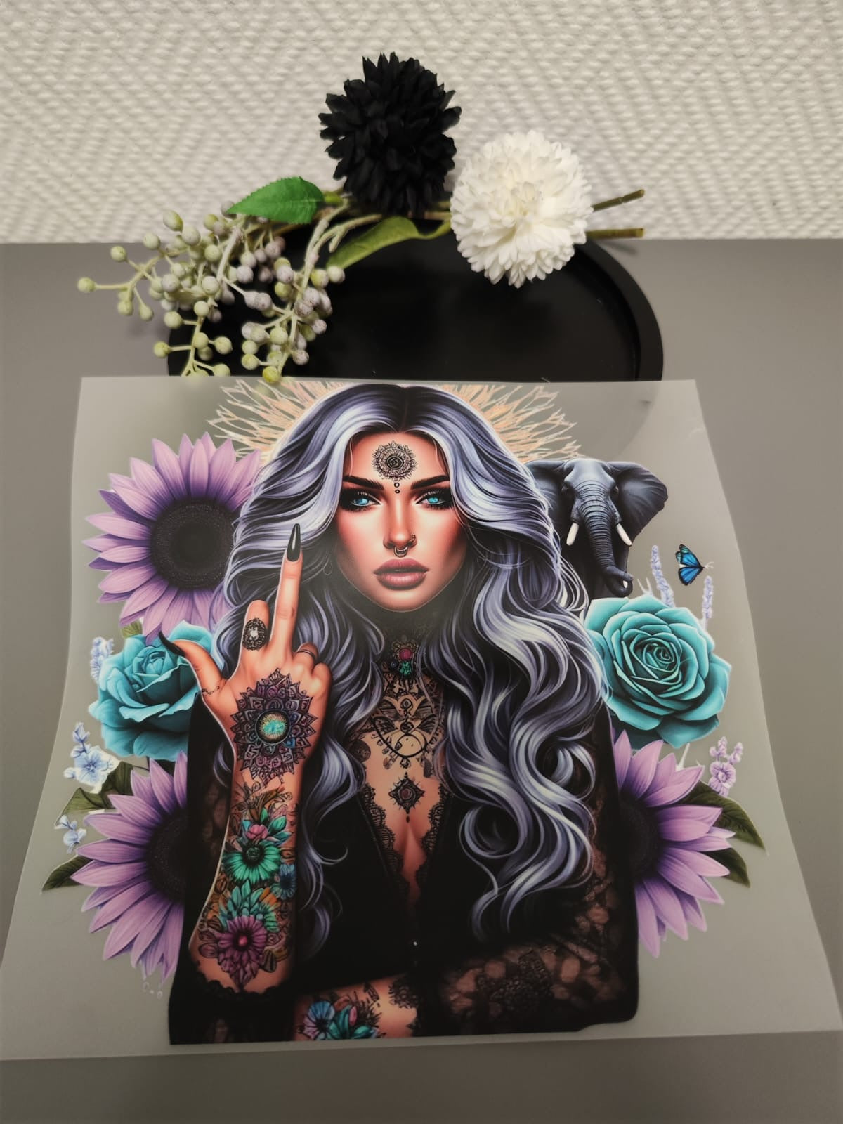 Tattoo Girls Heat Transfer 10 Inch