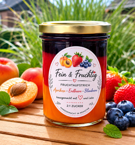 Dreierlei Fruchtglück 🍑🍓🫐
Aprikose • Erdbeere • Blaubeere