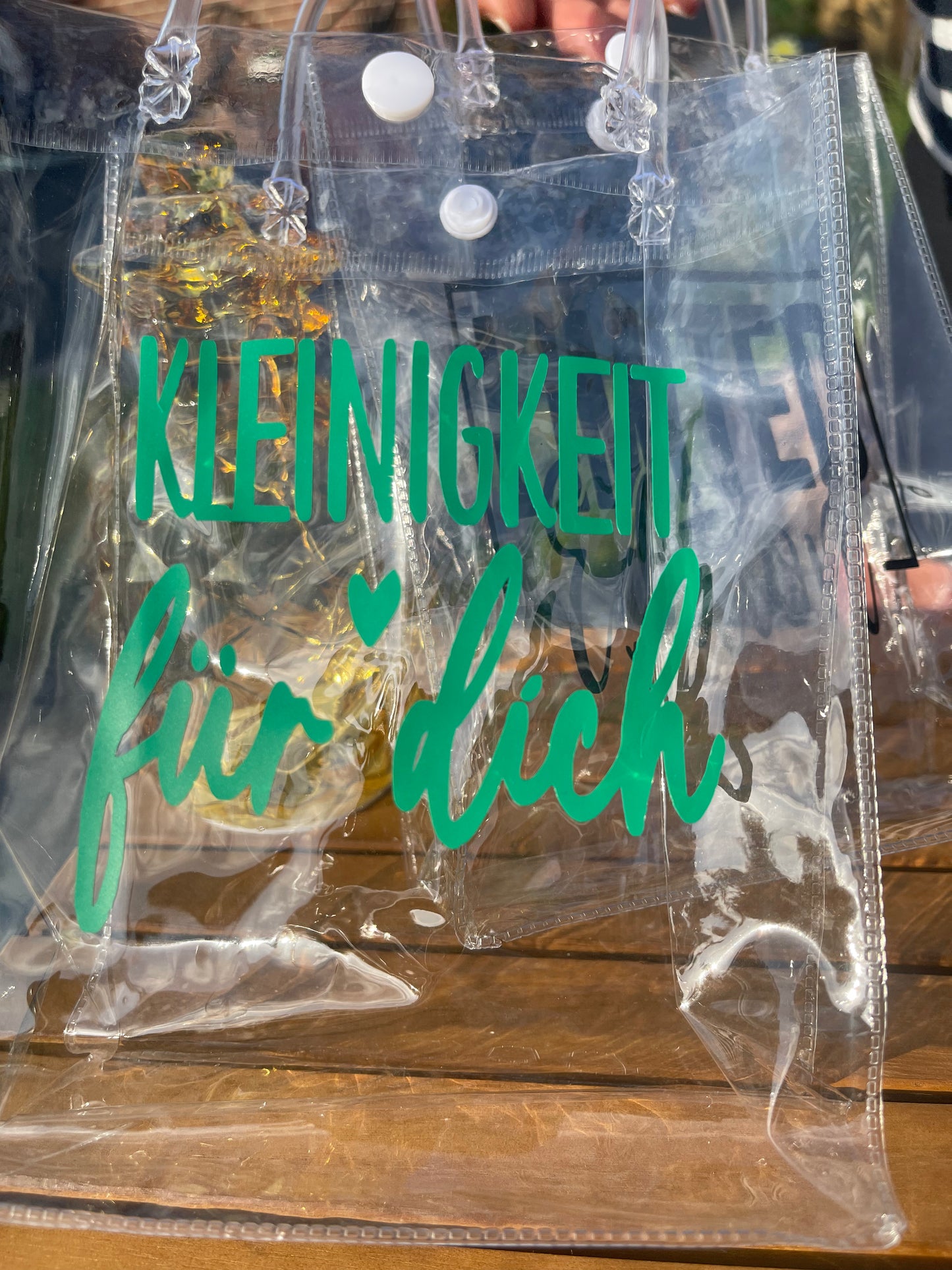 Transparente PVC - Geschenktasche mit Griff 15x7x20
